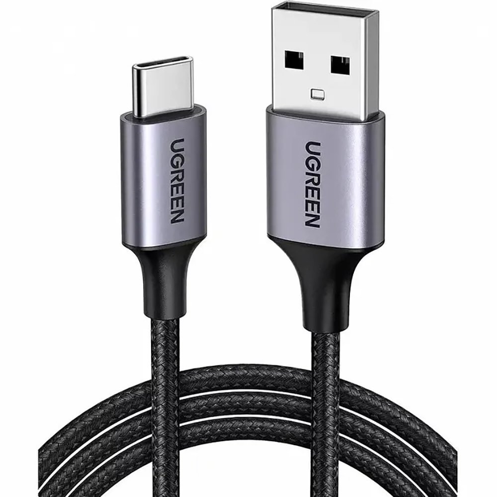Кабель Ugreen US288 USB-A/USB-C 0.25 м, чёрный (60124)