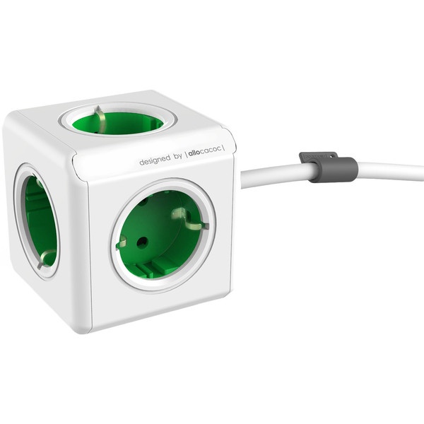 Сетевой удлинитель Allocacoc PowerCube Extended зеленый (1300GN)
