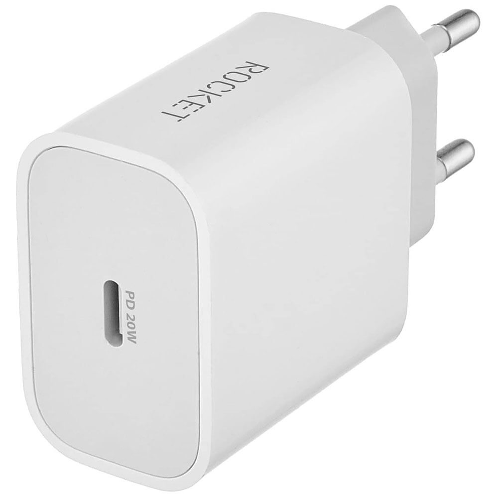 Зарядное устройство Rocket 20W Space Combo (USB Type-C) + кабель Lightning, белый