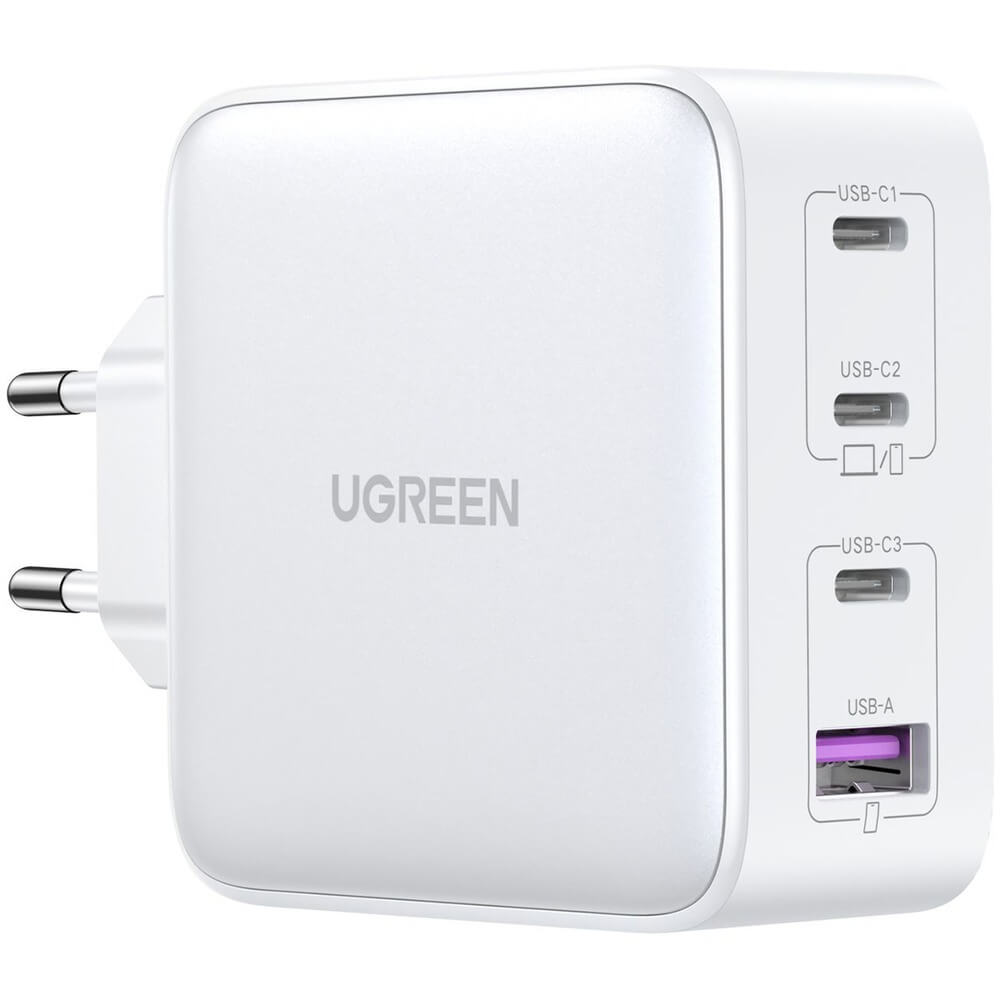Зарядное устройство Ugreen CD226 GaN Tech Fast Charger (USB-A/3xUSB-C) белый CD226 GaN Tech Fast Charger (USB-A/3xUSB-C) белый - фото 1