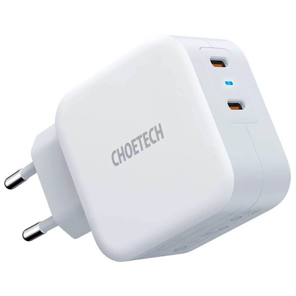 Зарядное устройство Choetech USB-C PD/USB-C PD (PD6009), цвет белый