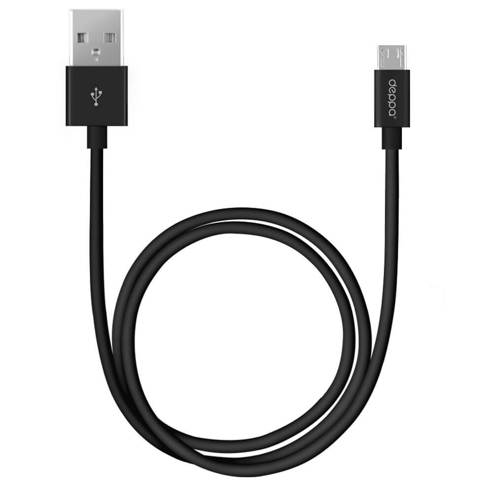 Кабель Deppa USB - micro USB, 3 м (72229) черный USB - micro USB, 3 м (72229) черный - фото 1
