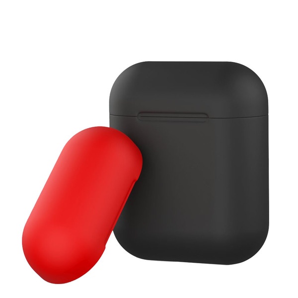 Чехол для AirPods Deppa 47015 двухцветный, черный/красный