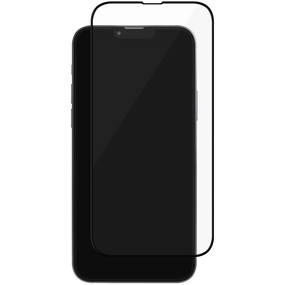 Защитное стекло uBear Extreme Nano Shield с Easy App для Apple iPhone 14, чёрная рамка