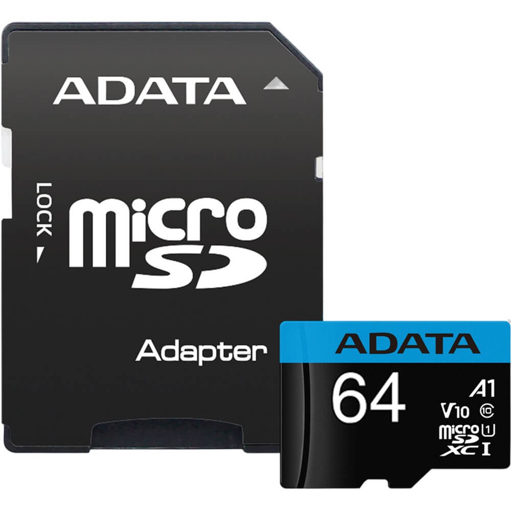 Карта памяти ADATA microSDXC 64 ГБ (AUSDX64GUICL10A1-RA1)