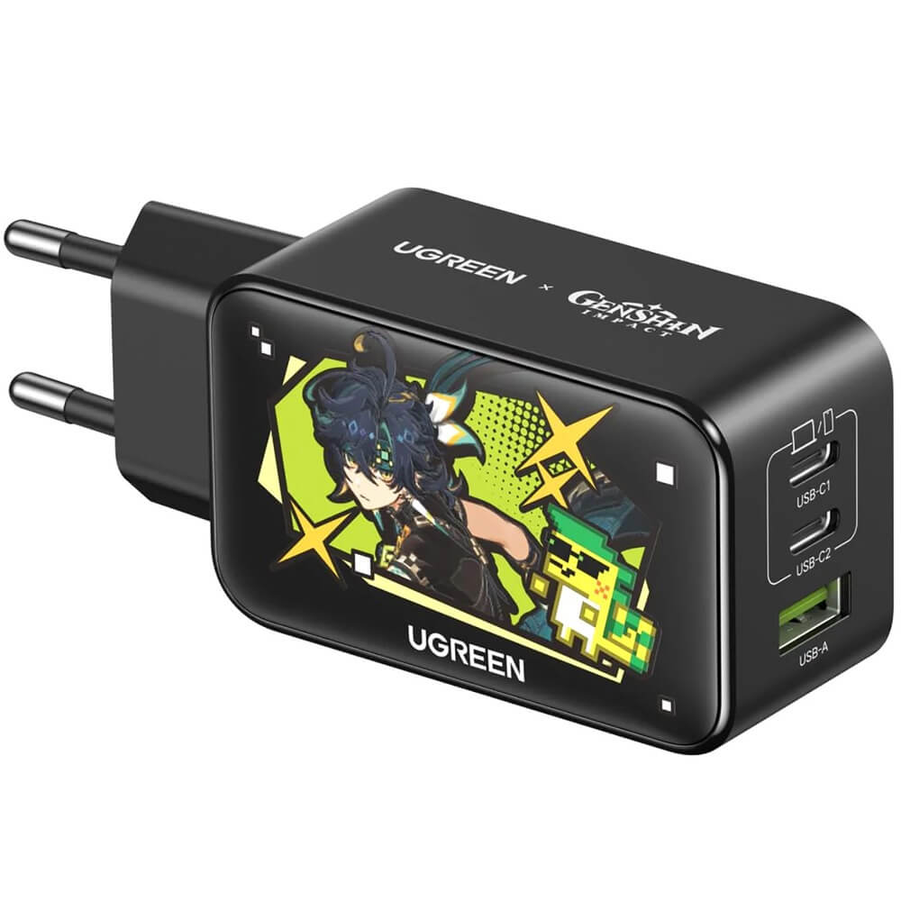 Зарядное устройство Ugreen Nexode Genshin Impact GaN Tech Fast Charger (USB-A+2/USB-C) чёрный