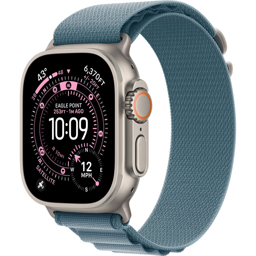 Смарт-часы Apple Watch Ultra 3 49 мм Natural, L ремешок голубой Alpine