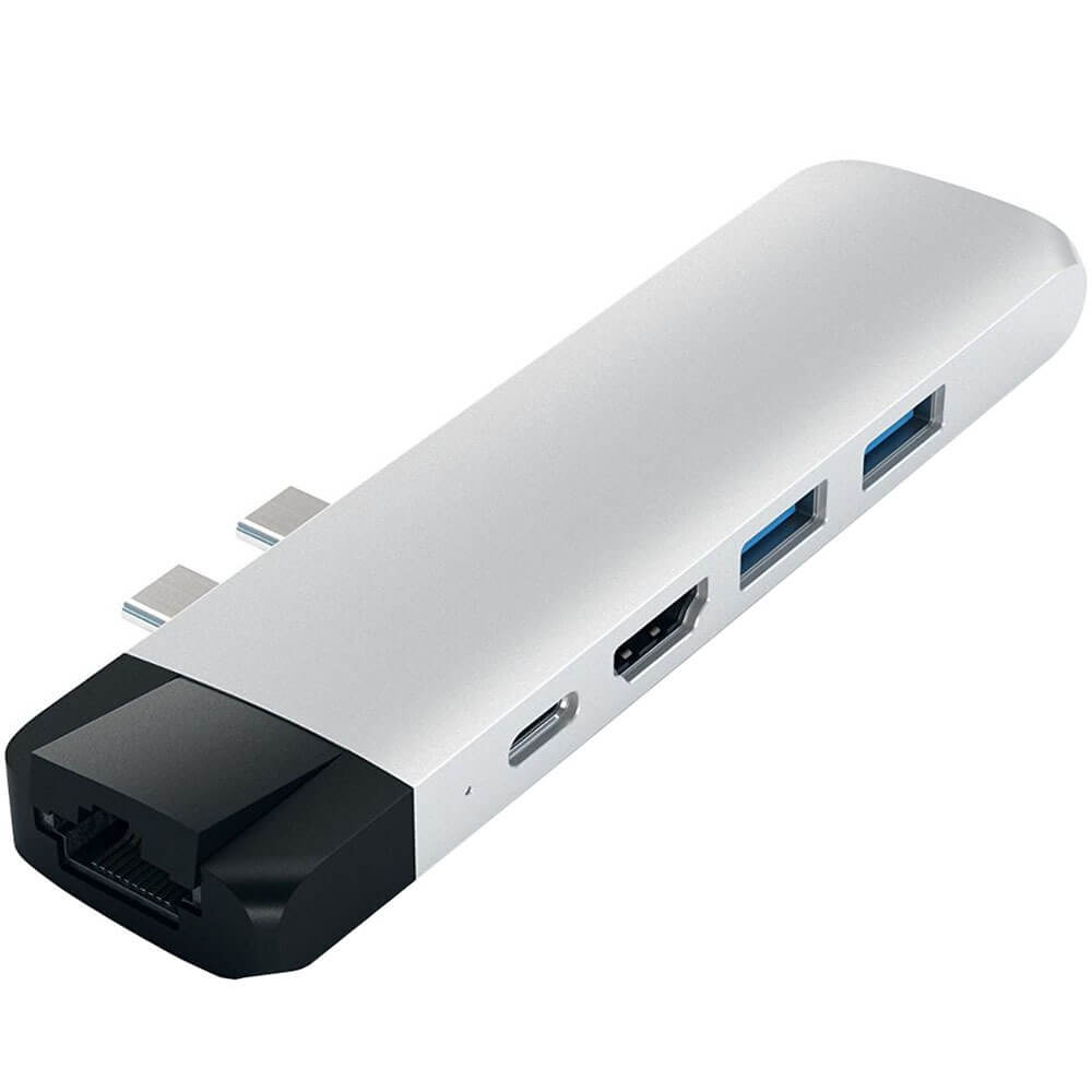 USB разветвитель Satechi Aluminium Type-C Pro Hub Adapter with Ethernet (ST-TCPHES) Silver
