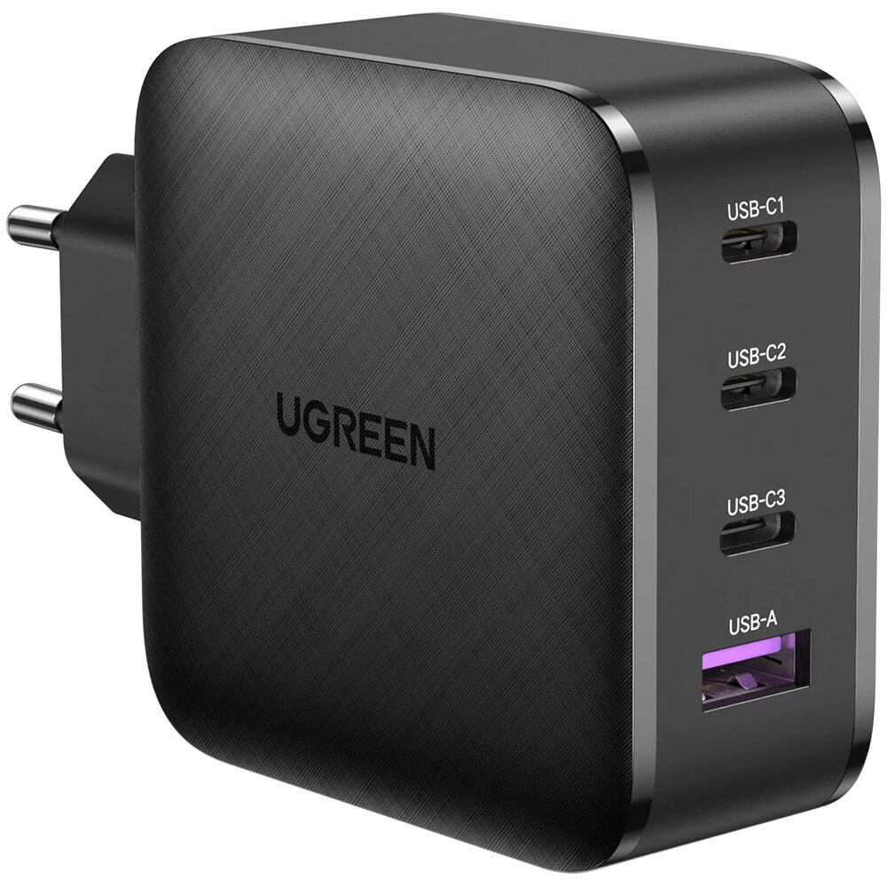 Зарядное устройство Ugreen CD224 GaN Tech Fast Charger (USB-A/3xUSB-C) чёрный