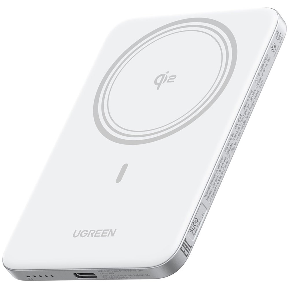Внешний аккумулятор Ugreen PB580 MagFlow Air 5000 мАч белый (95931B)