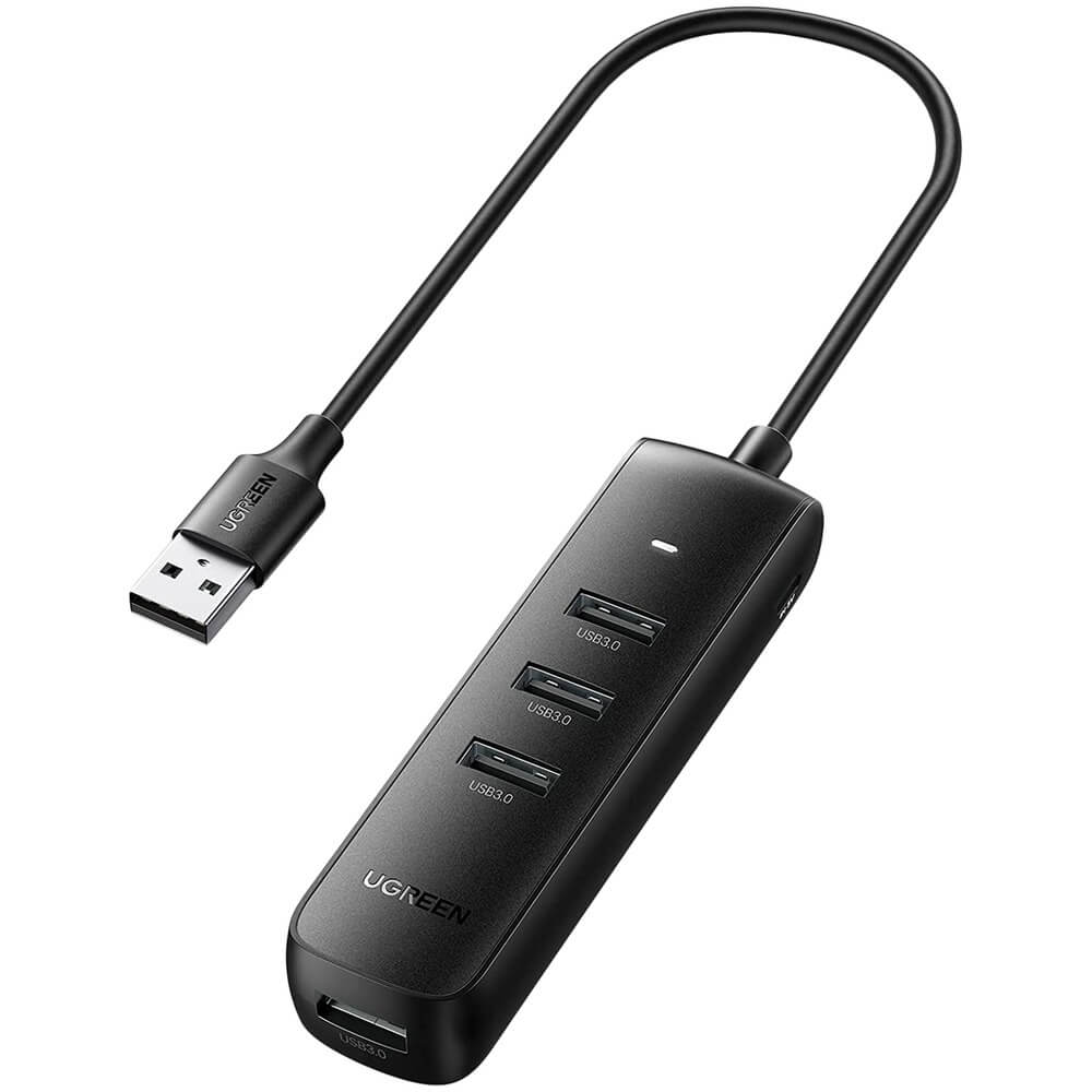 USB разветвитель Ugreen 4 в 1 CM416, чёрный (10915) 4 в 1 CM416, чёрный (10915) - фото 1