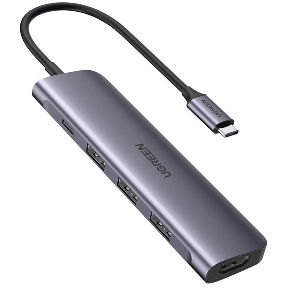 USB разветвитель Ugreen Hub 5 In 1 USB-C, серый (50209)
