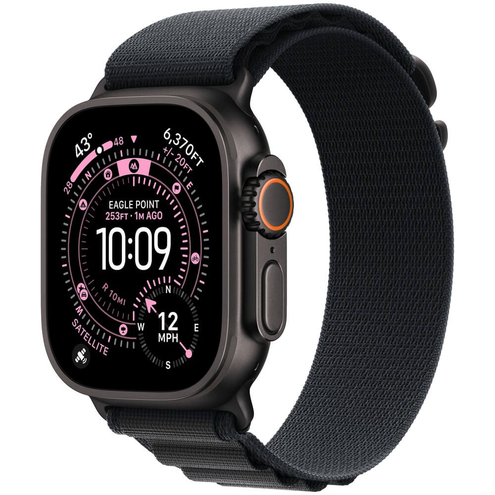 Смарт-часы Apple Watch Ultra 3 49 мм Black, L ремешок чёрный Alpine