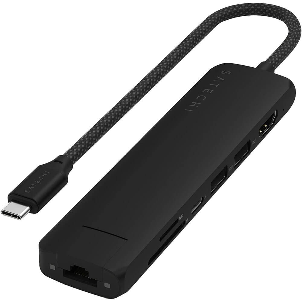 Адаптер для ноутбука Satechi 7-in-1 USB-C Slim Multiport Adapter with Ethernet чёрный (ST-P7SK)
