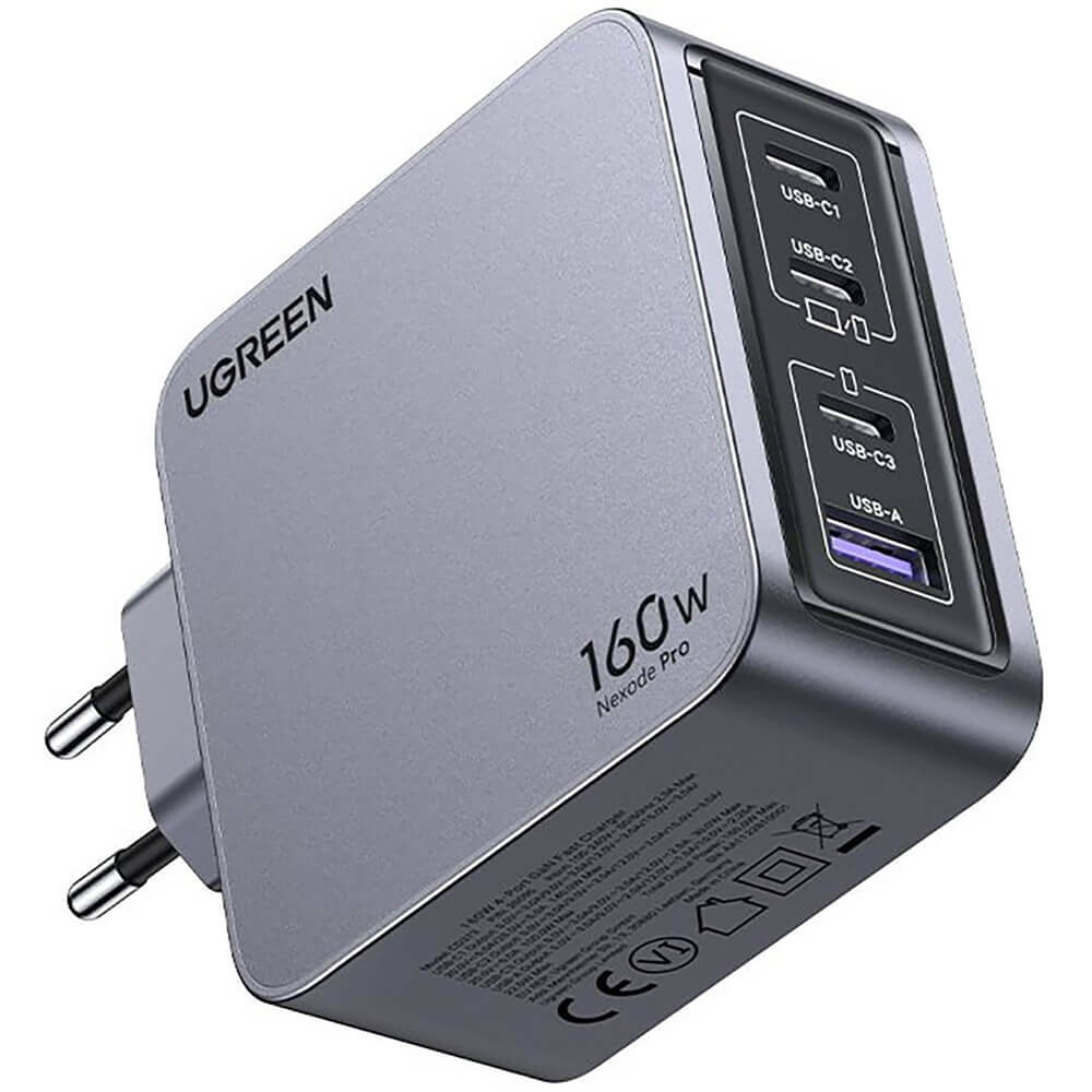 Зарядное устройство Ugreen X763 Nexode Pro GaN Tech Fast Charger (USB-A/3хUSB-C) серый