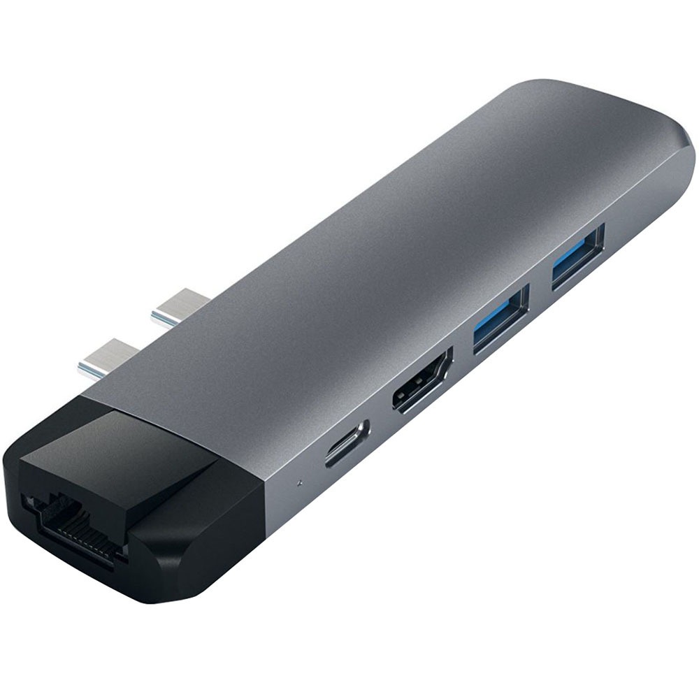 USB разветвитель Satechi Aluminium Type-C Pro Hub Adapter with Ethernet (ST-TCPHEM) Space Grey