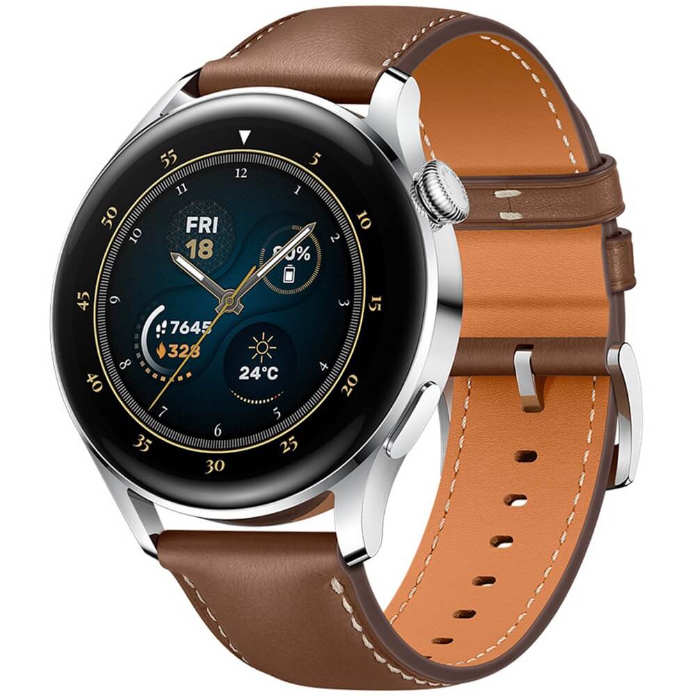 Смарт-часы Huawei Watch 3 Classic LTE 46 мм коричневый кожаный ремешок от Технопарк