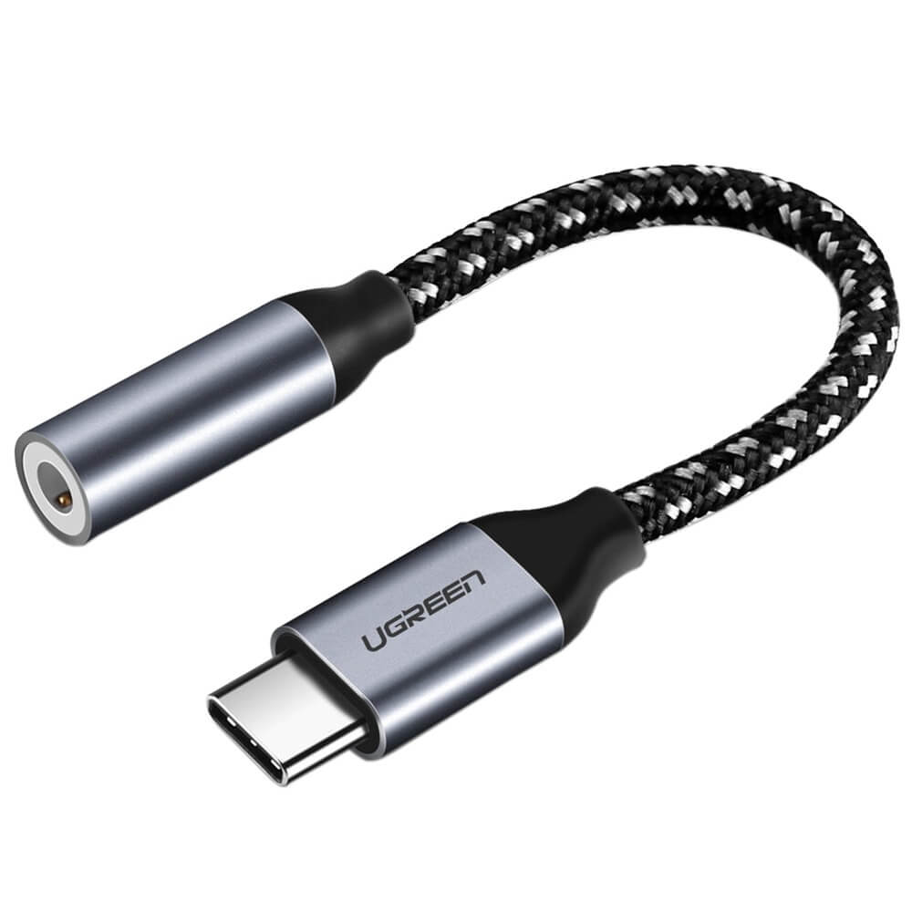 Кабель Ugreen USB-C - AUX, серо-чёрный