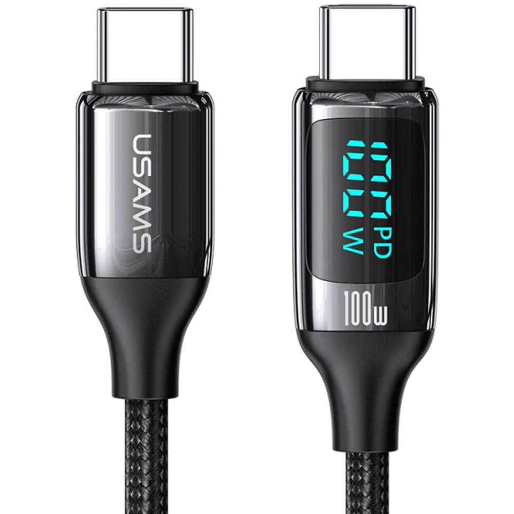Кабель Usams US-SJ546 U78 USB-C-USB-C 1.2 м, чёрный