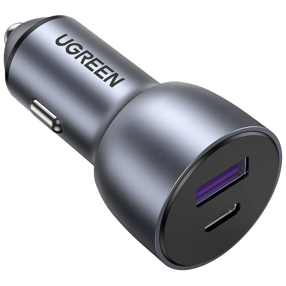 Автомобильное зарядное устройство Ugreen USB-A/USB-C (60980), цвет серый