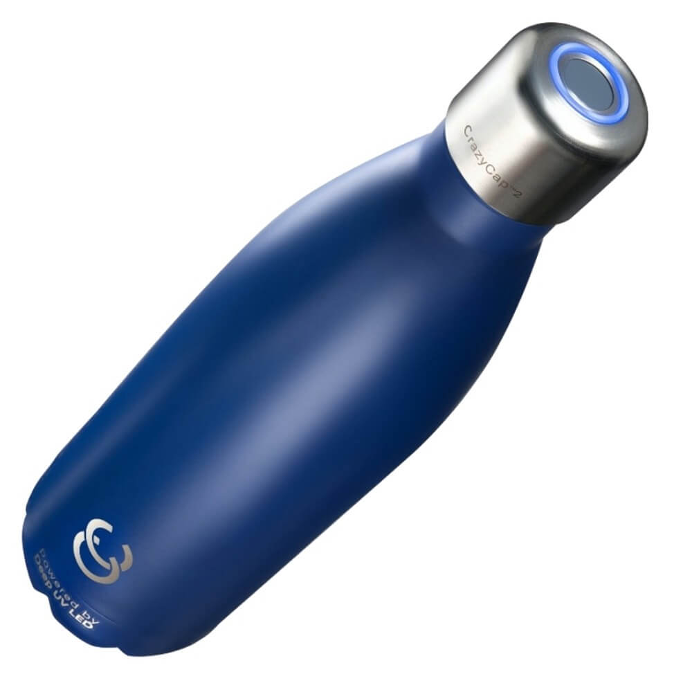 Умная бутылка для воды с УФ-стерилизатором CrazyCap Blue, цвет синий