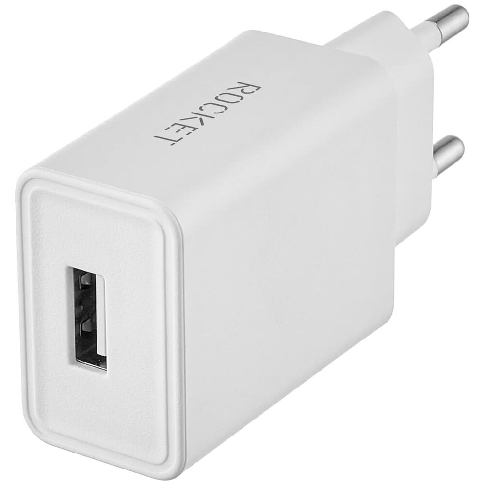 Зарядное устройство Rocket 10.5W Base Combo (USB) + кабель Lightning, белый