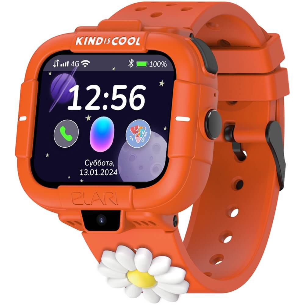 Детские смарт-часы Elari KidPhone Маша и Медведь оранжевый
