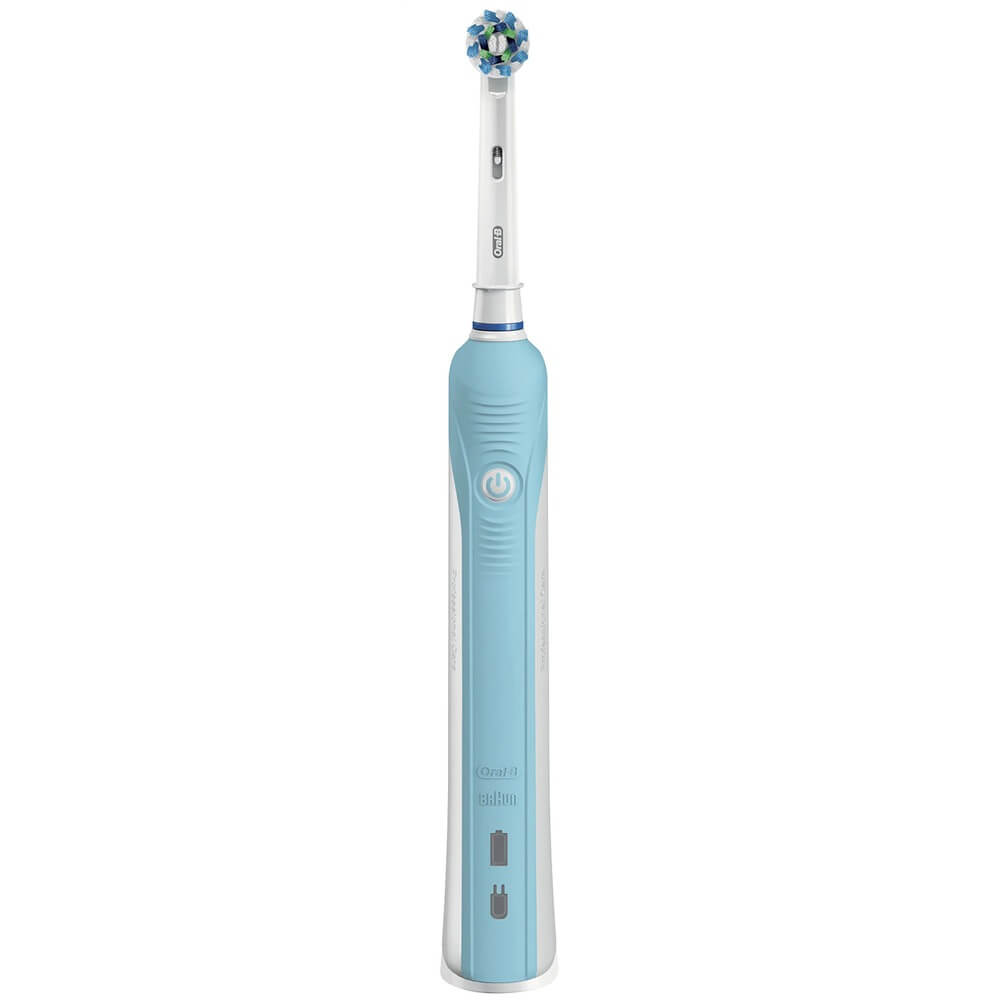 Электрическая зубная щетка Braun Oral-B Pro 3D 500 D16.513.U White, цвет голубой - фото 1
