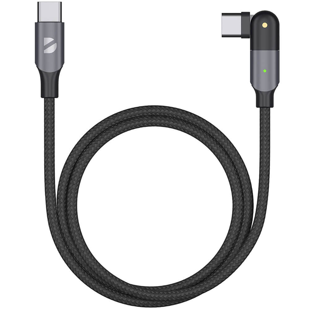 Кабель Deppa USB-C-USB-C, поворотный, 1.2 м, чёрный - фото 1