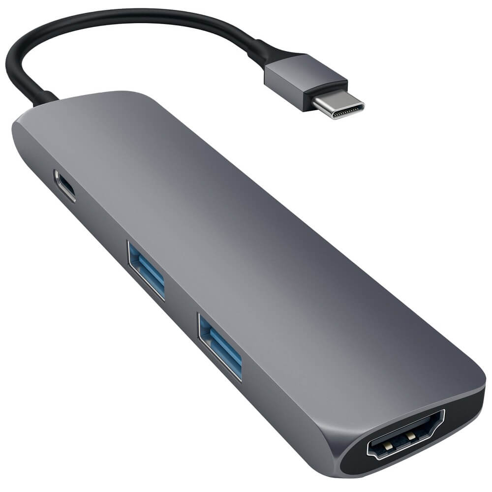 USB разветвитель Satechi Slim Multi-Port Adapter, серый космос (ST-CMAM)