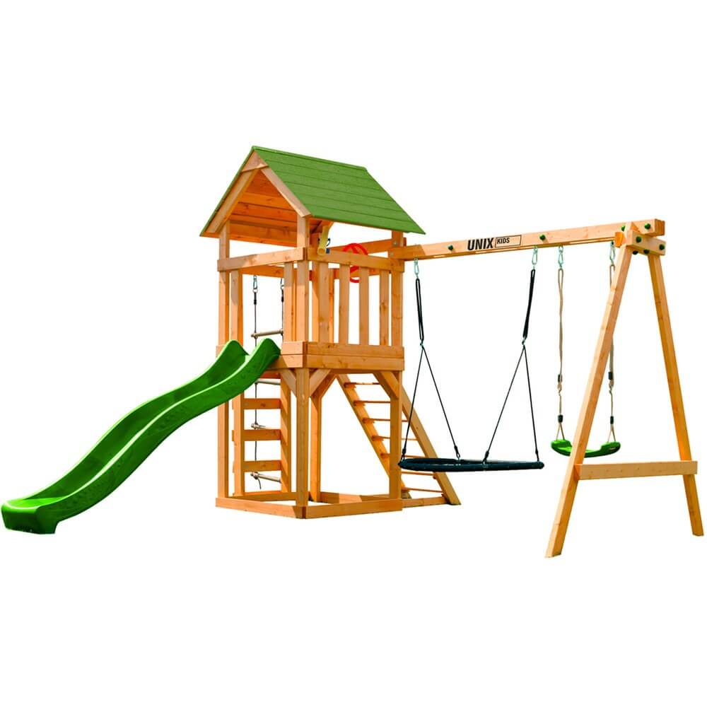 Игровой комплекс UNIX Kids Light Green PLU6IN1LG