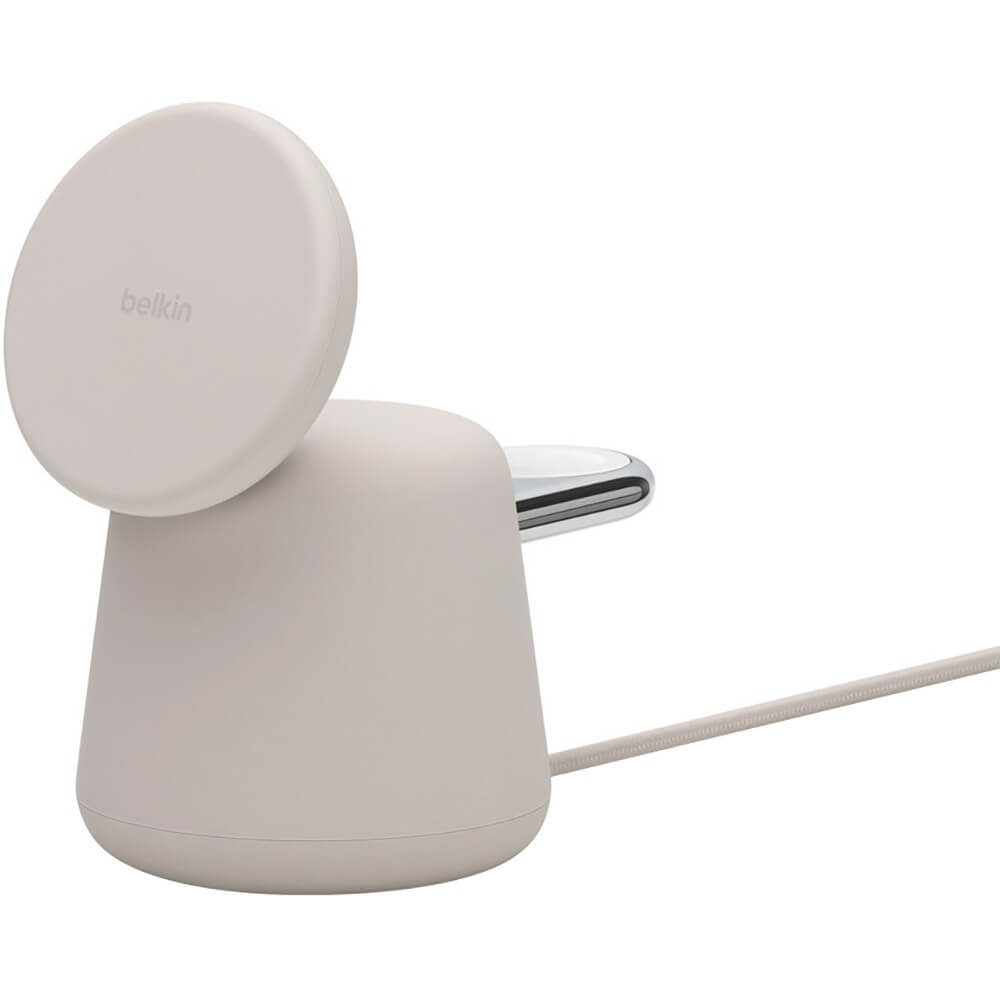 Беспроводное зарядное устройство Belkin 2 в 1 Boost Charge Pro Wireless MagSafe, белый