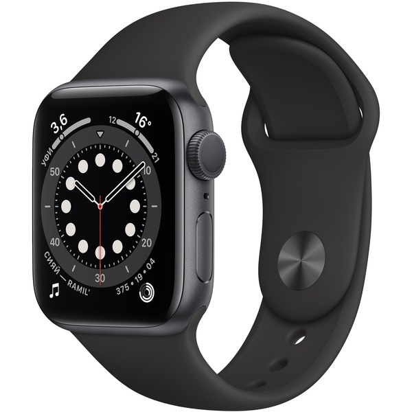Смарт-часы Apple Watch Series 6 40 мм серый космос, спортивный ремешок