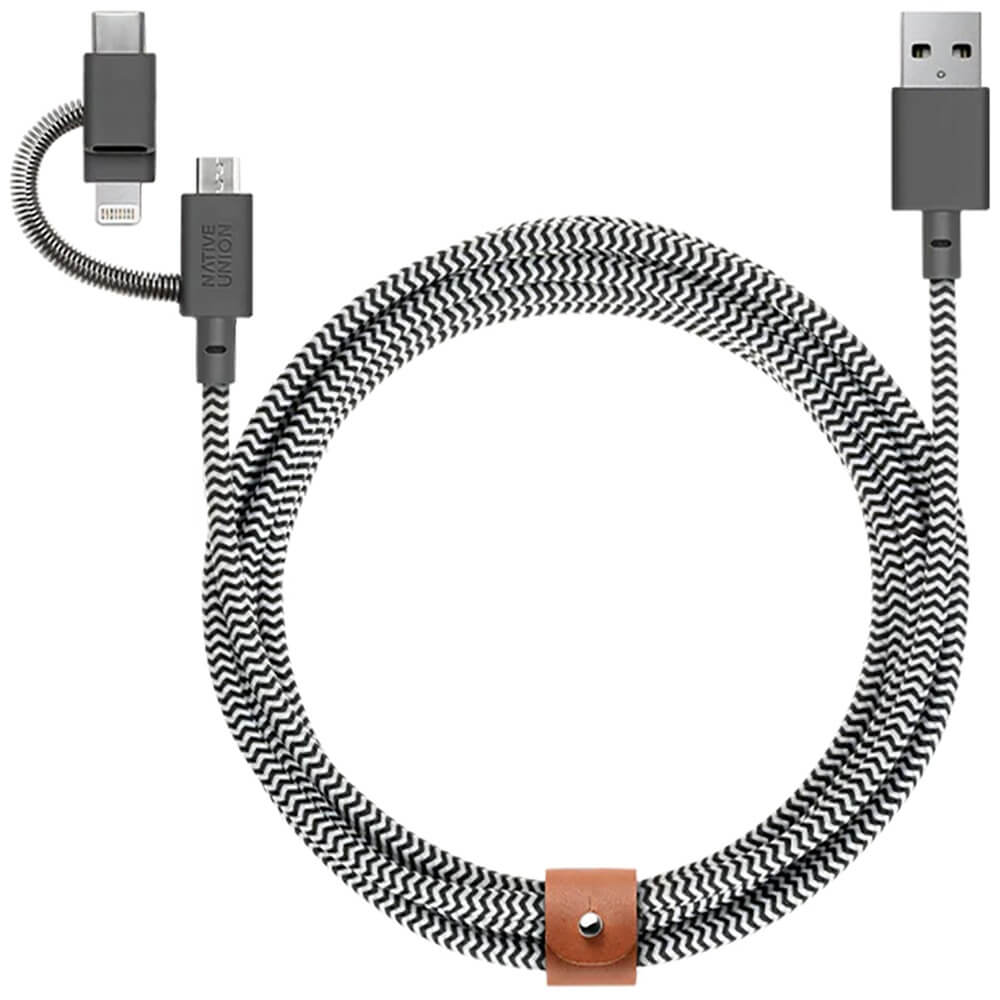Кабель Native Union BELT-KV-ULC-ZEB Belt Cable Universal, 2 м, зебра