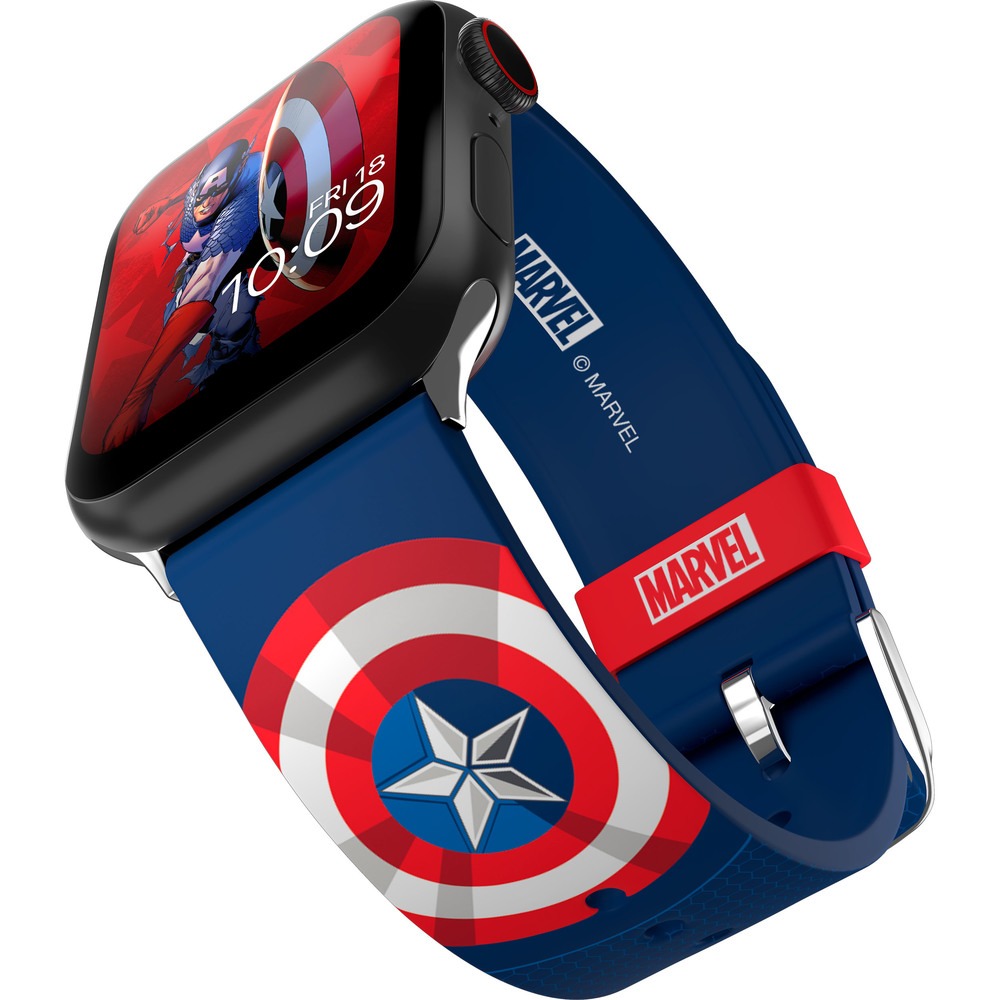 Ремешок для умных часов MobyFox Marvel Captain America 38/40/41/42/44/45 мм, синий