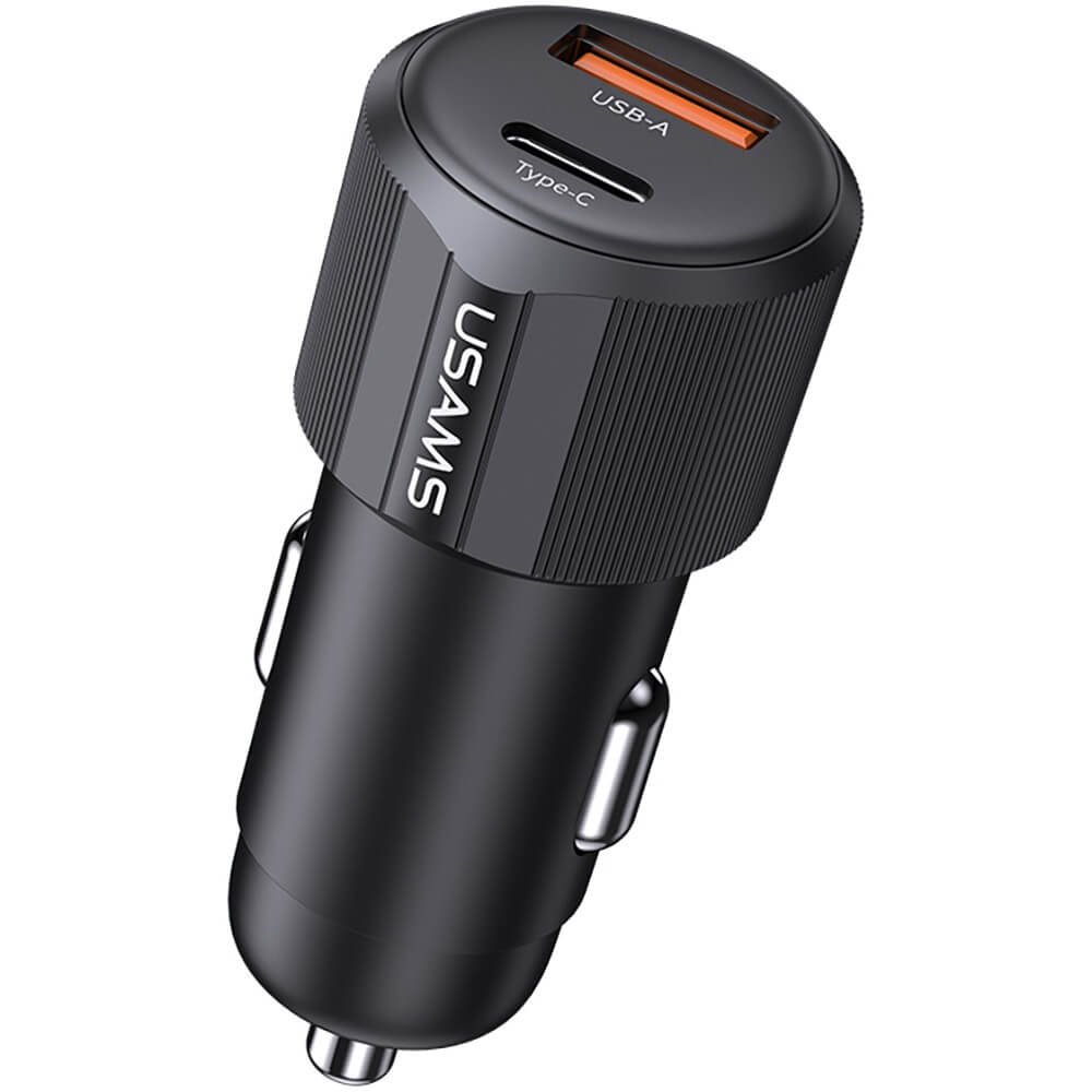 Автомобильное зарядное устройство Usams CC283 60W Dual Port A+C (CC283CC01) черный