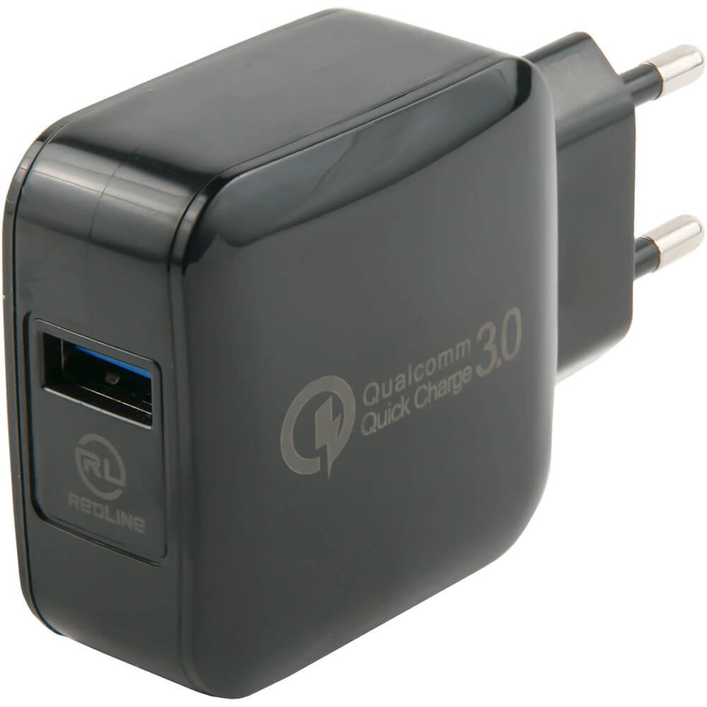 Зарядное устройство Red Line NQC-4 (USB QC 3.0), черный NQC-4 (USB QC 3.0), черный - фото 1