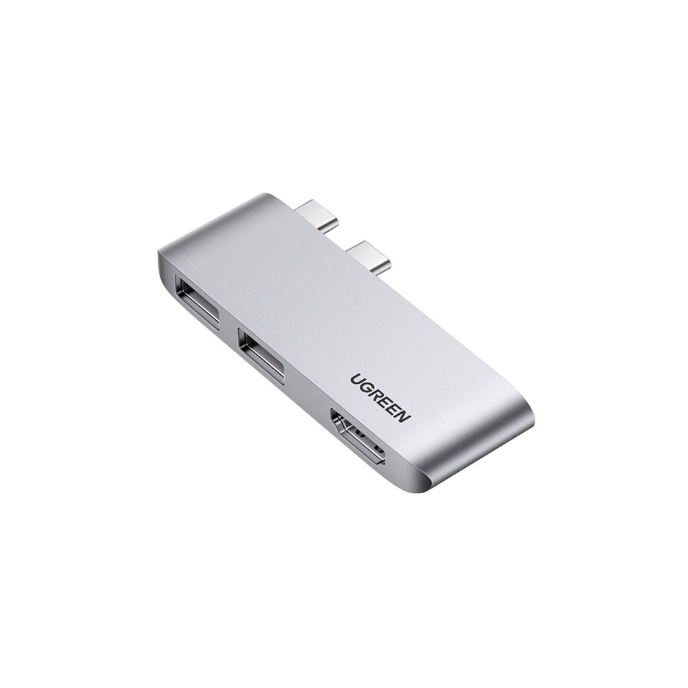 USB разветвитель Ugreen 3 в 1 USB Type-C, серебристый (10914)