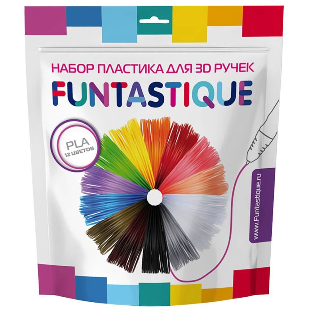 Набор PLA-пластика Funtastique PLA-PEN, 12 цветов
