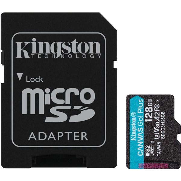 Карта памяти Kingston Canvas Go Plus 128GB с адаптером