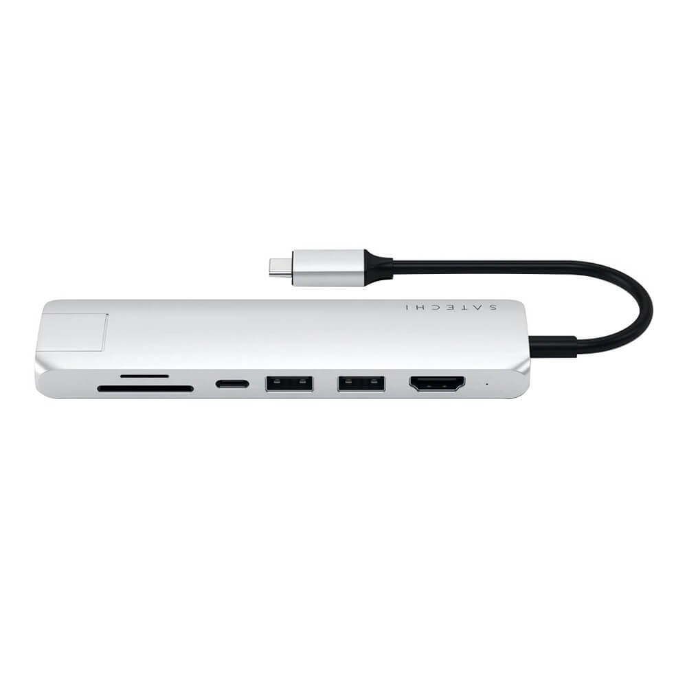 USB разветвитель Satechi Slim Multi-Port Adapter, серебристый (ST-UCSMA3S) Slim Multi-Port Adapter, серебристый (ST-UCSMA3S) - фото 1