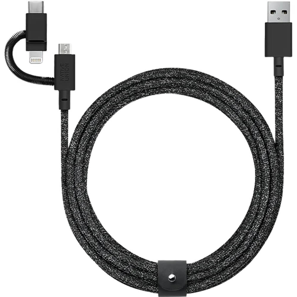 Кабель Native Union BELT-KV-ULC-CS-BLK Belt Cable, 2 м, чёрный