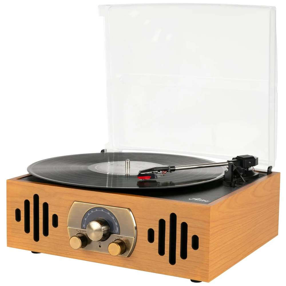 Проигрыватель виниловых пластинок Alive Audio Quattro LP Light Wood AA-QTR-01-LW, цвет бежевый
