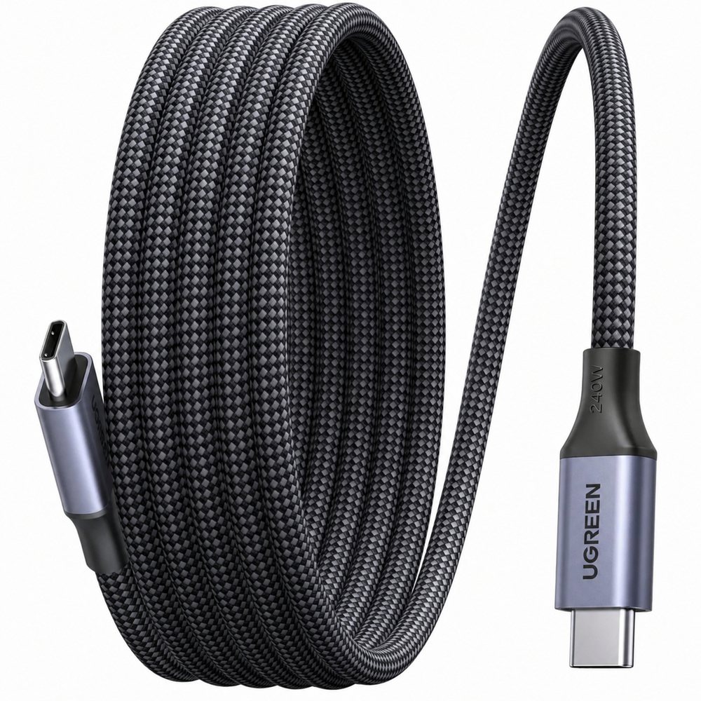 Кабель Ugreen L537 USB-C 240W Max 1 м. серый космос (85973)