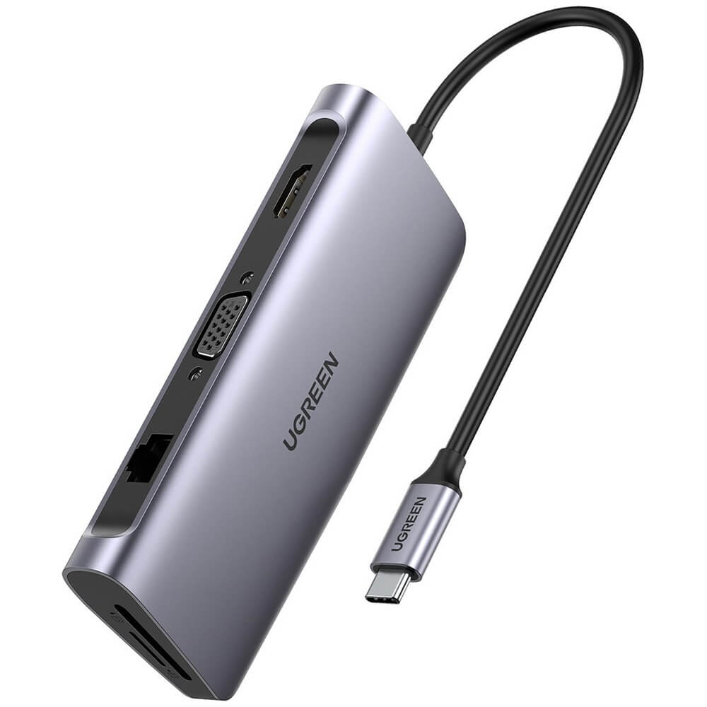 USB разветвитель Ugreen Hub 9 In 1 USB-C, серый (40873) Hub 9 In 1 USB-C, серый (40873) - фото 1