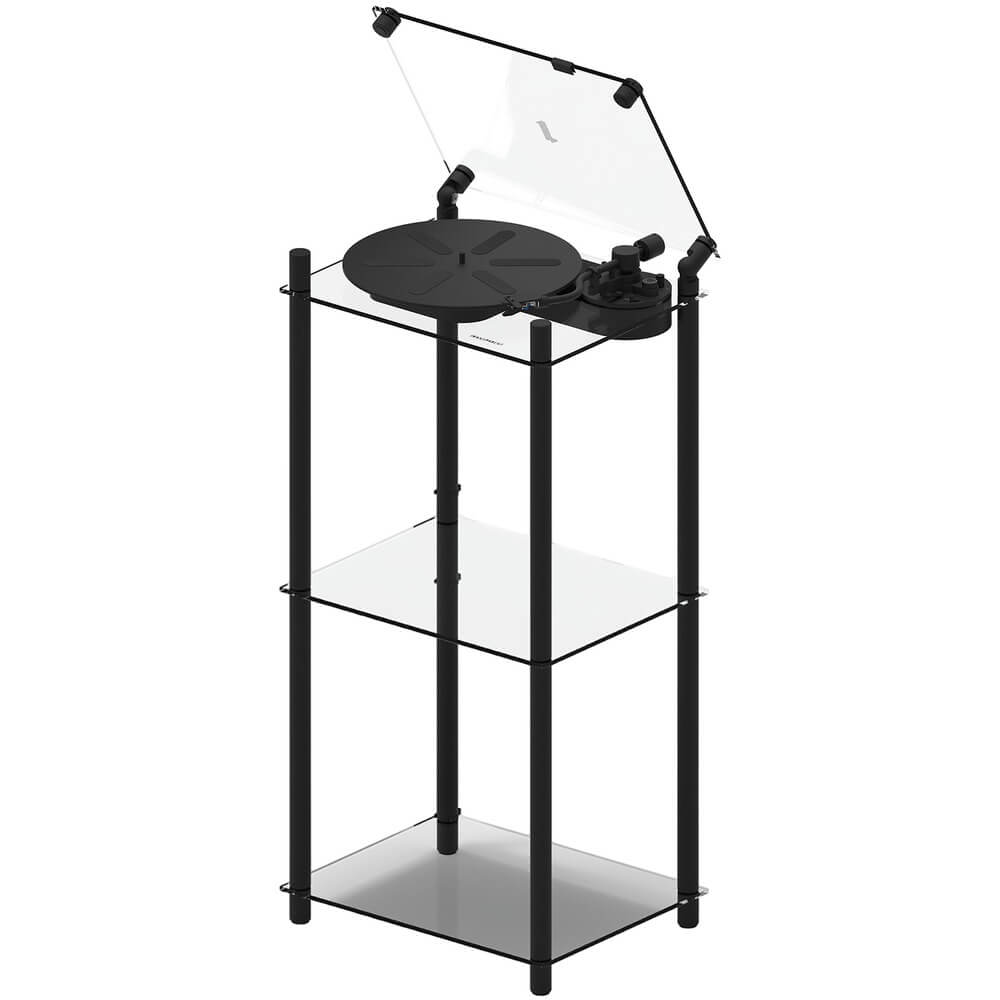 Подставка для виниловых пластинок и проигрывателя Transparent Turntable Stand Black