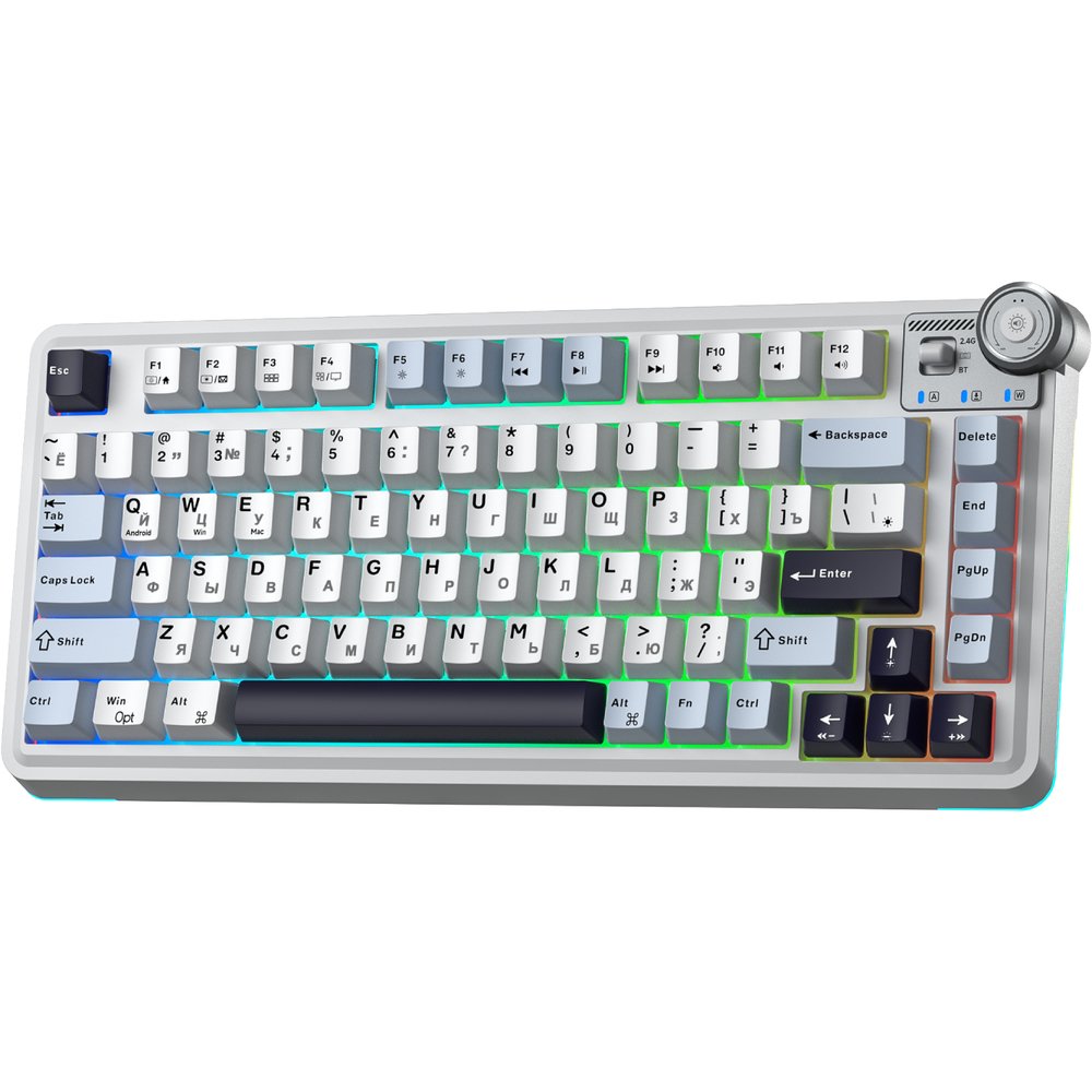 Клавиатура Aula AU75 переключатели звёздный вектор, фиолетово-светло-голубой