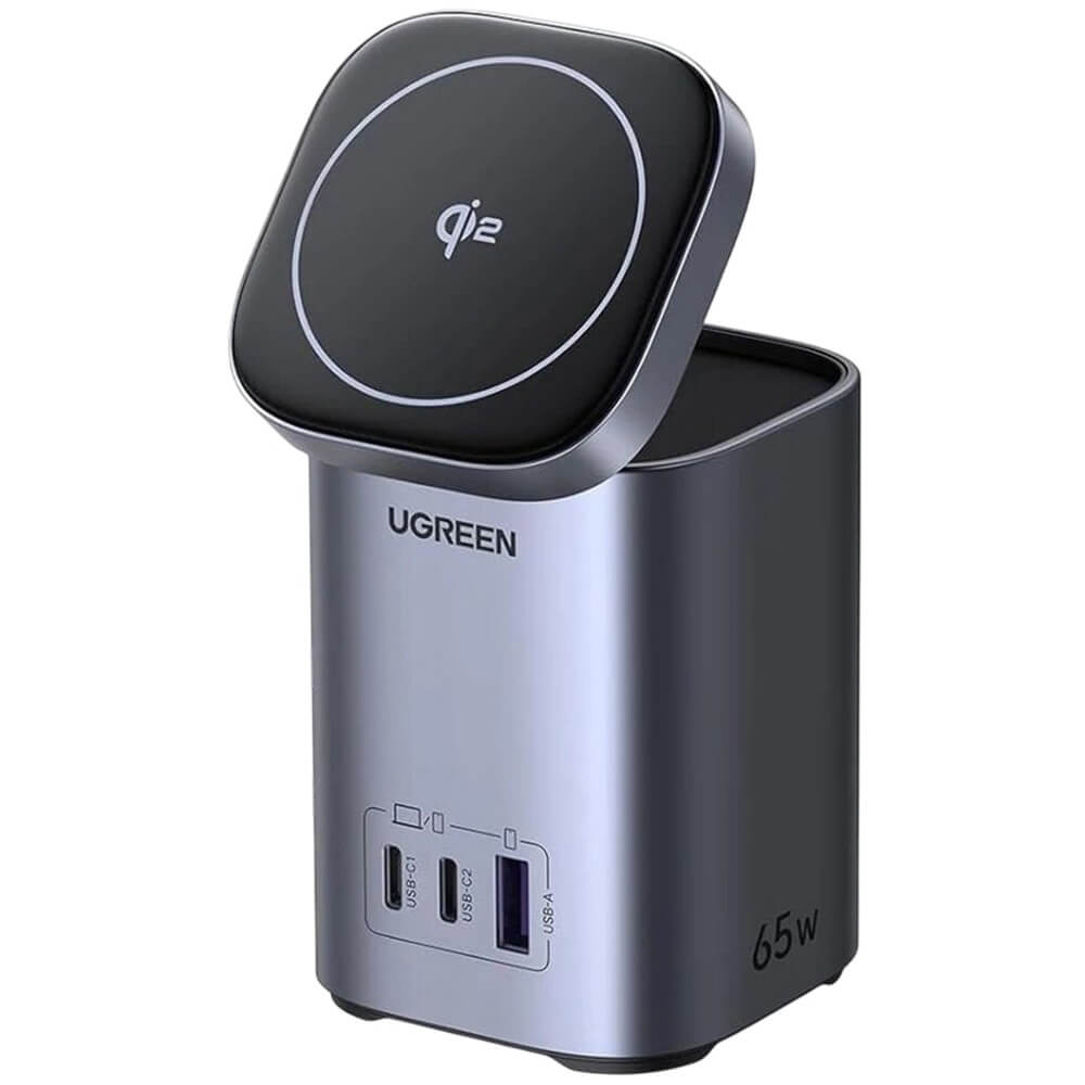 Беспроводное зарядное устройство Ugreen X555 2 в 1 серый