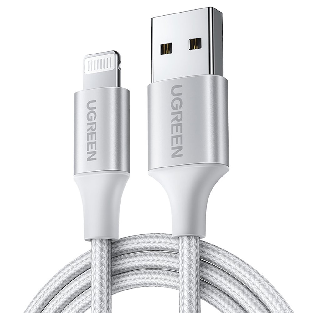 Кабель Ugreen US199 Lightning/USB 2 м серебристый (60163)