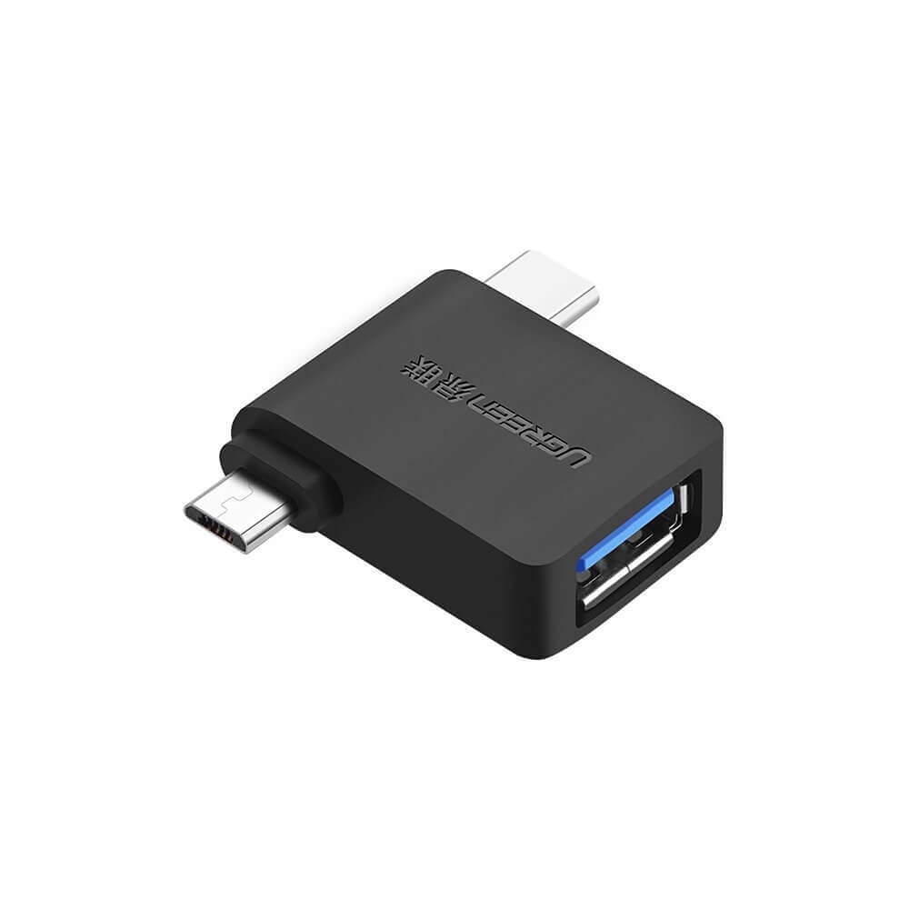 Переходник Ugreen 30453 micro USB-USB-C, чёрный